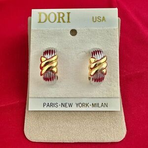 Dori Silver & Gold Tone Clip On Earrings Jewelry 1 in